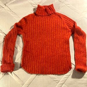 FALL TURTLENECK SWEATER- burnt orange, fall colors, turtleneck, sweater